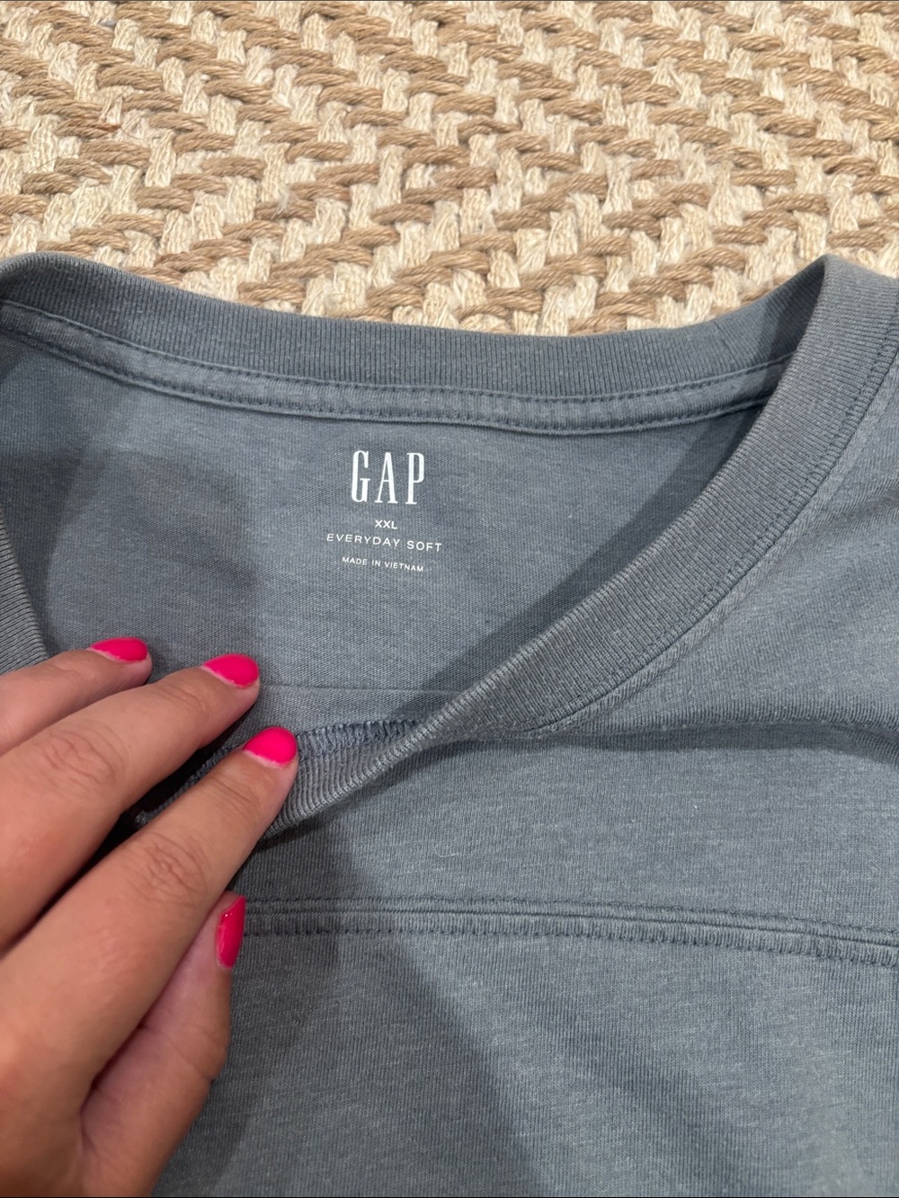 GAP Short Sleeve Crew Tee in Dusty Blue - Picture 2 of 3